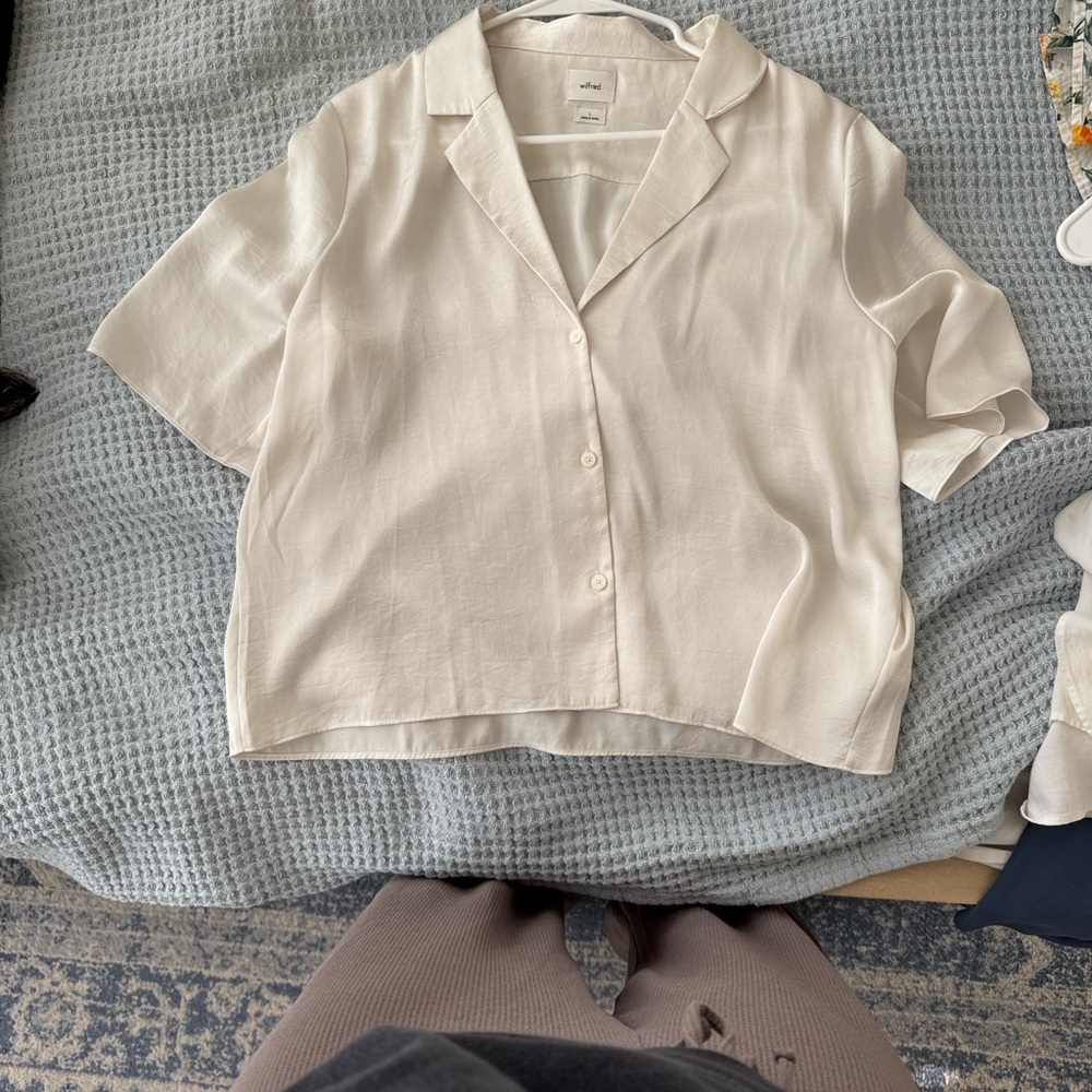 Aritzia Ivory Button-Down Blouse - image 8